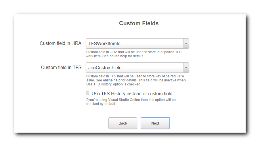 Create custom fields for Jira and TFS img