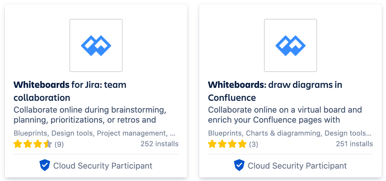 Whiteboards for Jira and Confluence available on the Atlassian Marketplace.