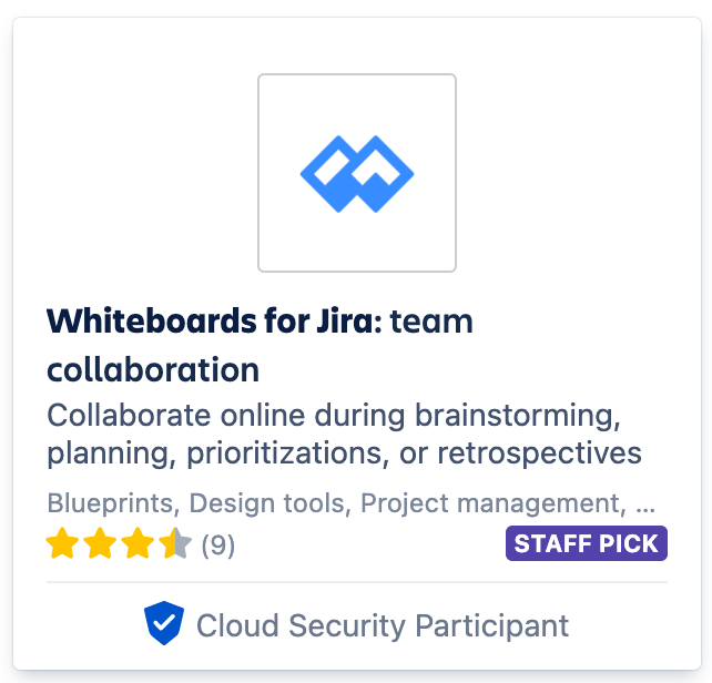 Whiteboards for Jira available on the Atlassian Marketplace