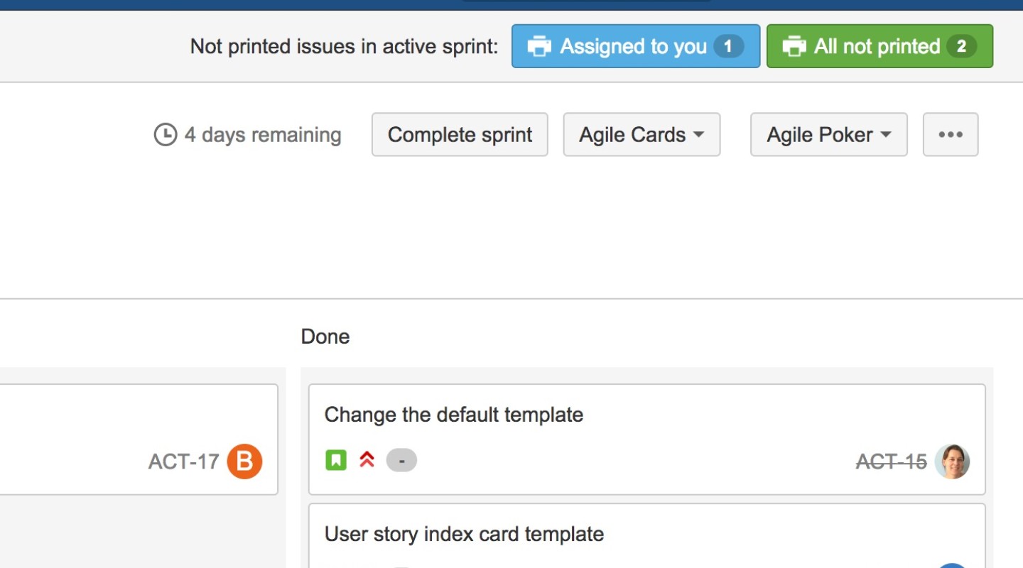 Now available in Agile Cards for Jira: quicker physical board updates via notifications about unprinted issues on Jira agile board.
