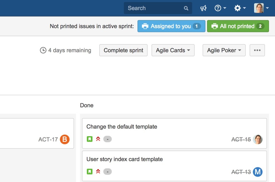 Now available in Agile Cards for Jira: quicker physical board updates via notifications about unprinted issues on Jira agile board.